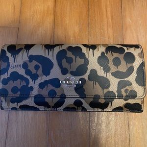 Coach cheetah print wallet